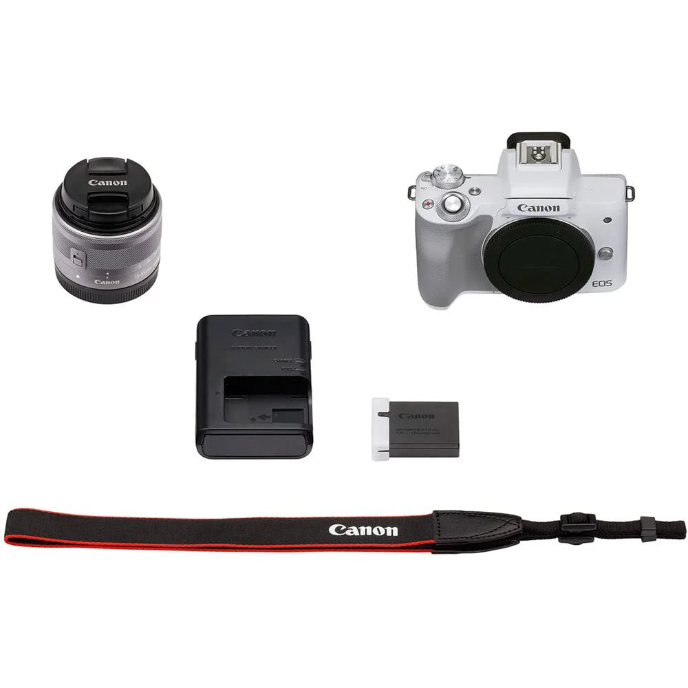 Canon EOS M50 Mark II Mirrorless Camera with 15-45mm Lens (White) - Image 5
